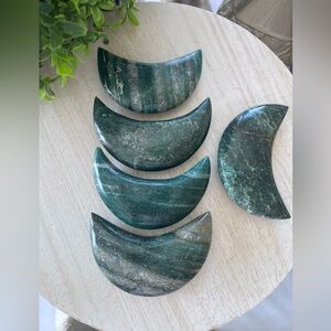 Dark green aventurine Crescent Moon